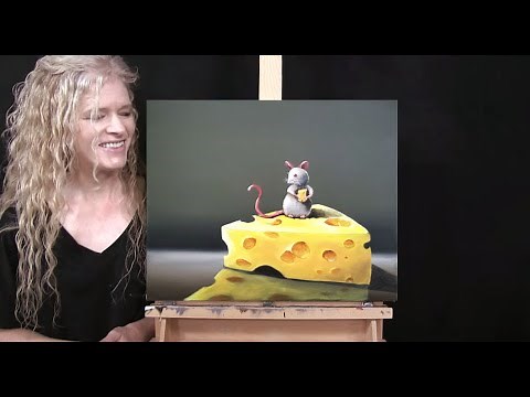 Learn How to Draw and Paint with Acrylic "MOUSE AND CHEESE" - Easy Beginner Time Lapse Video