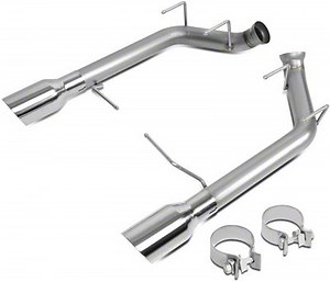 Mustang Muffler Delete Axle-Back Exhaust System with Polished Tips (15-23 Mustang EcoBoost w/o Active Exhaust) - Free Shipping