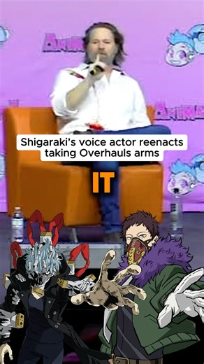 Shigaraki’s voice actor reenacts taking Overhauls arms