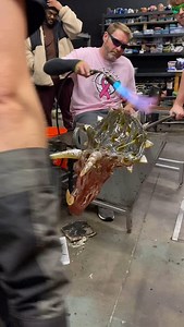 Making a glass triceratops skull with @btullman and the @igniteglass team was just the beginning. Back @igniteglass in under 2 weeks to continue the journey. #art #glassart #glassblowing #artcollector #dinosaur #skull #artbasel #artgallery | Garmezy Glass
