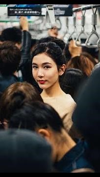 Crowded Train in Japan