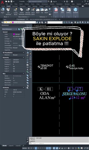 AutoCAD Yazıları Bozmadan Blok Patlatma ! How to Explode Blocks Without Losing Text in AutoCAD!