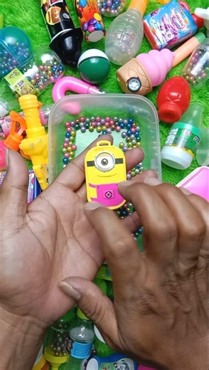 Asmr color balls with minion suitcase