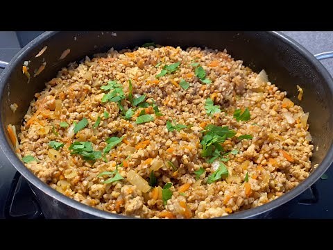 Recipe for buckwheat with minced meat, everything is very simple, fast and very tasty!!