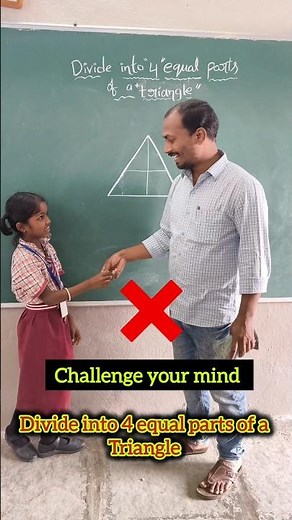 Divide into 4 equal parts of the triangle...#students #maths #mathmajors #schoollife #education #yt