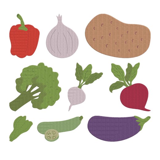 Vegetable Kitchen Embroidery Design, Kitchen Veggies Machine Embroidery File, 9 Design, 9 Size, Instant Download - Etsy