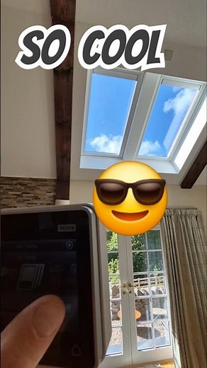 Checking out my new remote control Velux window blinds!