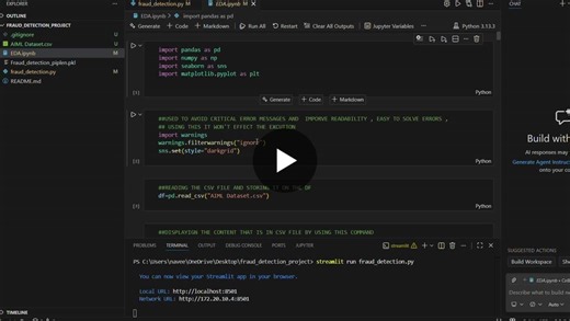 Excited to share my first machine learning project: a Fraud Detection Prediction System. This end-to-end classification model was built using Python and Scikit-learn to identify fraudulent… | Naveen Kumar V