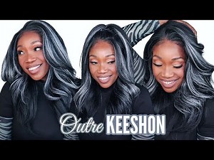 $50 SILVER HIGHLIGHTS GLUELESS WIG! Outre KEESHON WIG HD Lace Front Perfect Hairline 13X6 Lace