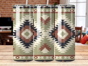 Aztec Tumbler Wrap: Rustic Boho Design (Digital File)