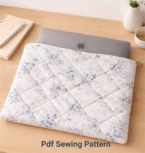 Quilted Laptop Sleeve Pdf Sewing Pattern, One Size Zippered Tablet Case, Beginner Friendly - Etsy UK