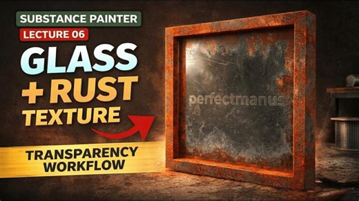 Substance Painter Series – Lecture 06 | Glass Material Rust Texturing (Factory Window) | Sugandh Malik