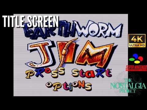 Earthworm Jim - Title Screen - SNES