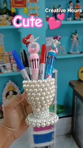 DIY Cute Pen Holder/Plastic Bottle Craft/Pen Stand making #shorts #diy #craft