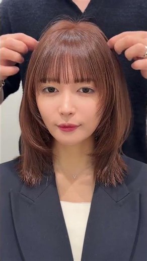 小顔効果◎ハッシュ顔まわりカット✂️ミディアムヘアレイヤーカットハッシュカット前髪カット顔周りカット