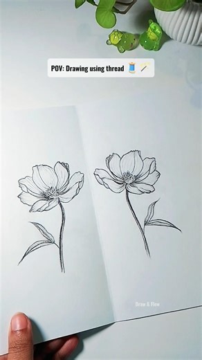 Drawing using thread #art #shorts