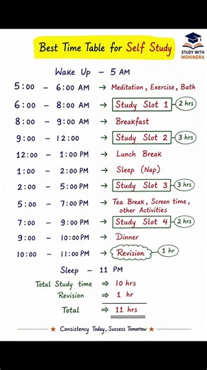 time table for self study aspirants