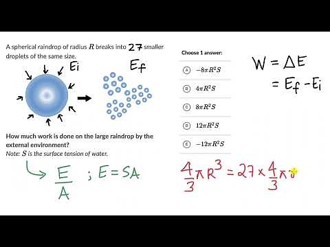 Worked example: Surface tension and energy | Fluids | Physics | Khan Academy