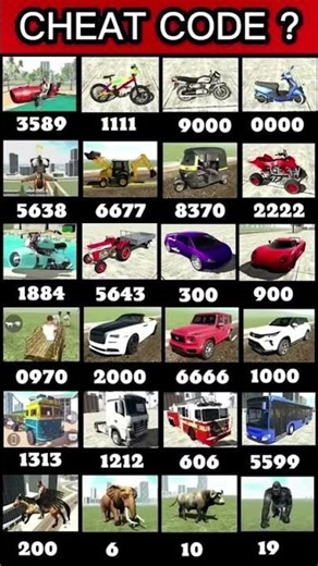 Indian Bikes Driving 3D || All NEW CHEATS CODES #shorts #short