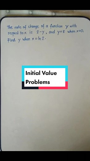 Initial Value Problem Differential Equation #differentialequation #separationofvariables #ln #integral #fyp #foryou #trend #viral #engineering #mathmajor #mathteacher