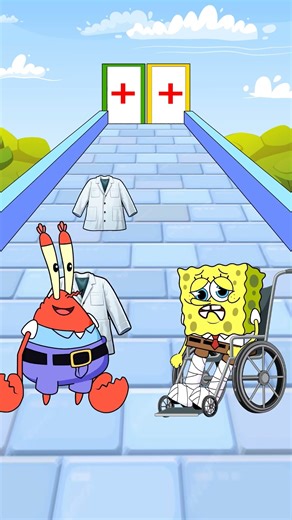 SpongeBob vs Mr Krabs! patients and doctors - Who Win? #shorts