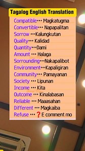 Tagalog English Translation Let's Learn Vocabulary Words Tagalog English | John Ines Mina