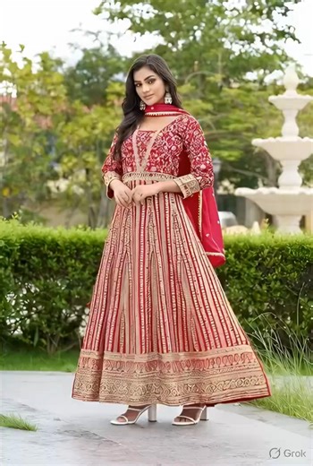 ❤️✨The Ultimate Wedding Guest Outfit! Heavy Red Anarkali Suit #Shorts #ootd
