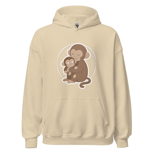 Punch Baby Monkey Hoodie - Emotional Plush Monkey Graphic Sweatshirt - Etsy