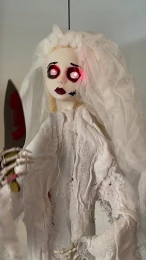 Light Up Corpse Bride With Knife Halloween Decoration