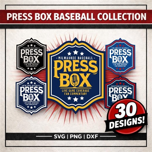 Baseball Press Box SVG Bundle | 30 Vintage Baseball Designs | CNC Router Files - Etsy