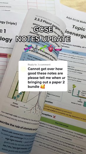 Replying to @. GCSE Biology & combined science revision notes 📚 based on analysis of hundreds of past paper question for each topic, condensed into exactly what you need to know to get the marks 📈 hopefully you’ll find these easier to use and more effective than your average textbook or revision book! ⭐️ #gcses2023 #gcsescience #biologyteacher #year11