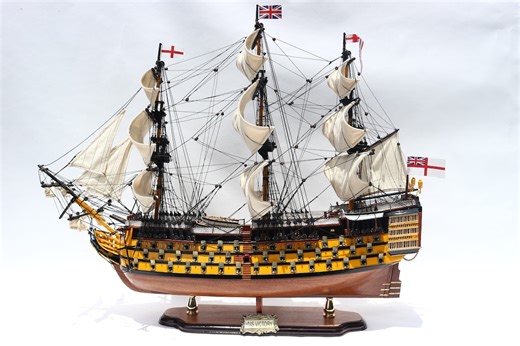 HMS Victory Painted Tall Ship Model - 23.6" Interior Decoration - Etsy