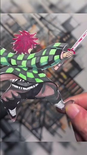 Two-Hand Fountain Pen Drawing | Demon Slayer Infinite Castle Arc — Tanjiro