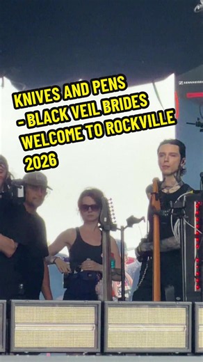 KNIVES AND PENS - BLACK VEIL BRIDES | WELCOME TO ROCKVILLE 2026 🔥 1 / 3 songs before they got canceled because of weather.. i was at that stage pretty much all day 🫩 @Black Veil Brides #welcometorockville #rockville #blackveilbrides #bvb #fyp