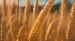 Waving Golden Wheat Field - Agricultural Landscape View