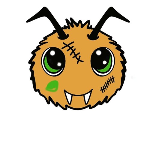 Cute aesthetic art spooky season Halloween zombie bee.