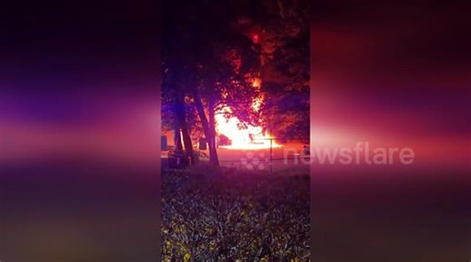US: Two Semi Trucks Explode In Fiery Blast Outside Payson Apartments