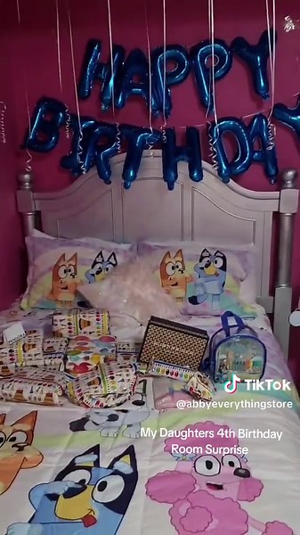 My Daughter's 4th Birthday Bluey Room Surprise