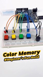 63K views · 740 reactions | Memory Test: How Far Can You Go? (Arduino DIY) #Arduino #MemoryGame #SimonSays #DIYElectronics #STEMProject #InteractiveGame #LEDChallenge #CodingForKids #ButtonGame #TechFun | SunFounder OpenSource | Facebook