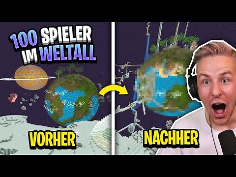 YOU WILL NEVER BELIEVE what 100 PLAYERS DID IN SPACE in Minecraft in 24 hours!!👽