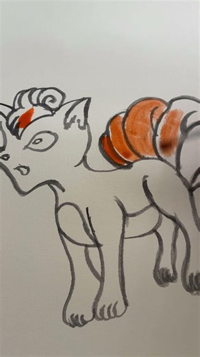 Vulpix watercolor drawing