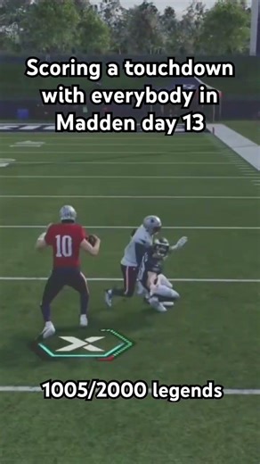 Scoring a touchdown with everybody in Madden day 13 #madden #madden26 #drakemaye #patriots #nfl