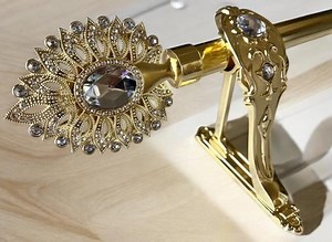 Heavy Duty Single Bright GOLD Rod, Modern Luxury Heavy Duty Handmade Crystal GOLD Adjustable Rod, Custom Crystal Finials, Bracket - Etsy