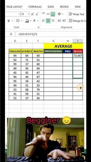 Excel Average Formula Shortcut | Calculate Average in Seconds 📊 #excel #exceltips #exceltricks