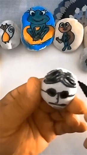 Sunglasses Face Rock Painting | Moon Star Hobby Shorts