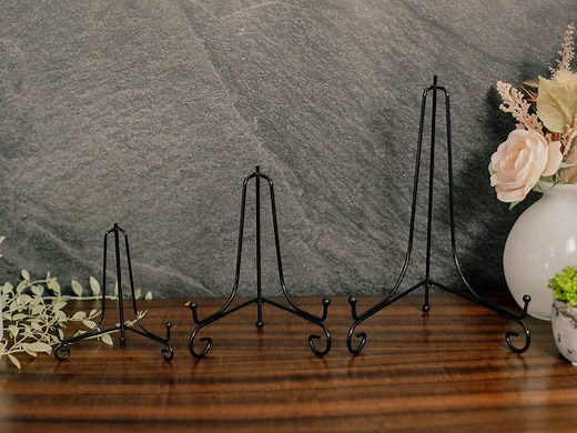 Black Metal Easel Stands – 5", 7", 10" Display Holders for Signs, Plaques, Picture Frames, Decorative Plates & Art Prints - Etsy