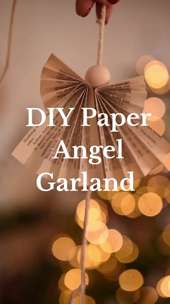 DIY Paper Angel Garland from Old Book Pages