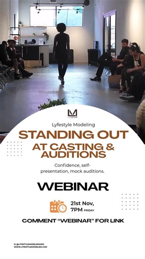 Houston Model & Talent Agency on Instagram: "✨ Ready to LEVEL UP your casting confidence? We’re breaking down how to stand out in every audition room — from self-presentation to mock auditions, we got you. 💫 🎥 FREE Webinar 📅 November 21st ⏰ 7PM (Friday) If you’re serious about taking your modeling journey to the next level, COMMENT “WEBINAR” below and we’ll send you the link! 🔗🔥 Let’s grow. Let’s shine. Let’s stand out. 🤍 #LyfestyleModeling #ModelTraining #CastingReady #ModelWebinar"
