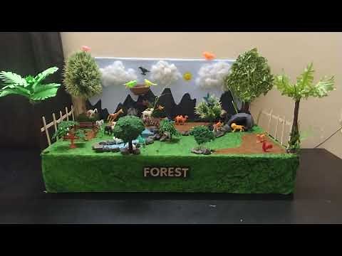 🐯🦁🐵FOREST 🦓🐅🐆 SCHOOL 🏫PROJECT Nature school project | Best Forest Model (Jungle) For School project