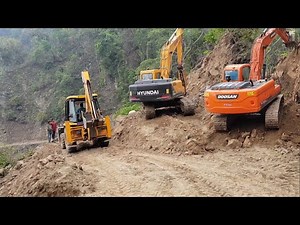 Compilation-Excavators-Backhoes-Breakers-Same Hilly Road Building